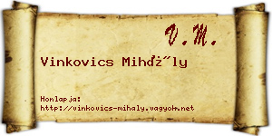 Vinkovics Mihály névjegykártya
