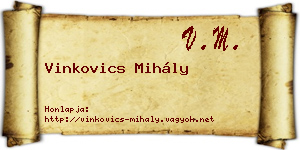 Vinkovics Mihály névjegykártya